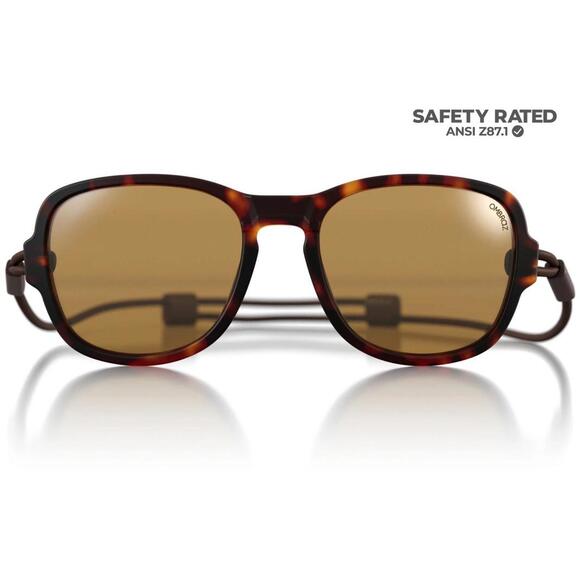 Ombraz Sunglasses Armless Tenton Tortoise Frame Polarized Yellow Lens $160 MSRP - Picture 1 of 9